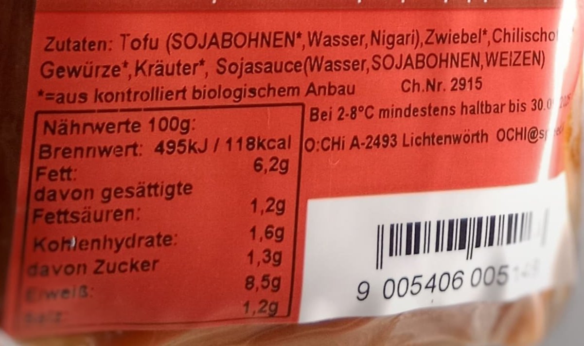 Bio Tofu Spicy Thai vakuumiert 225g