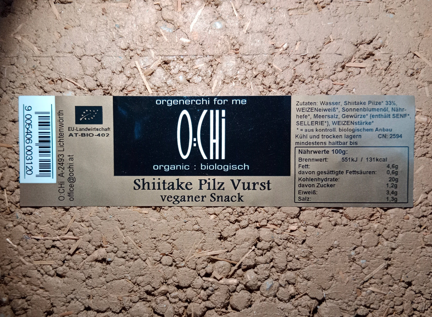 Vurst di funghi Shiitake biologici vegani